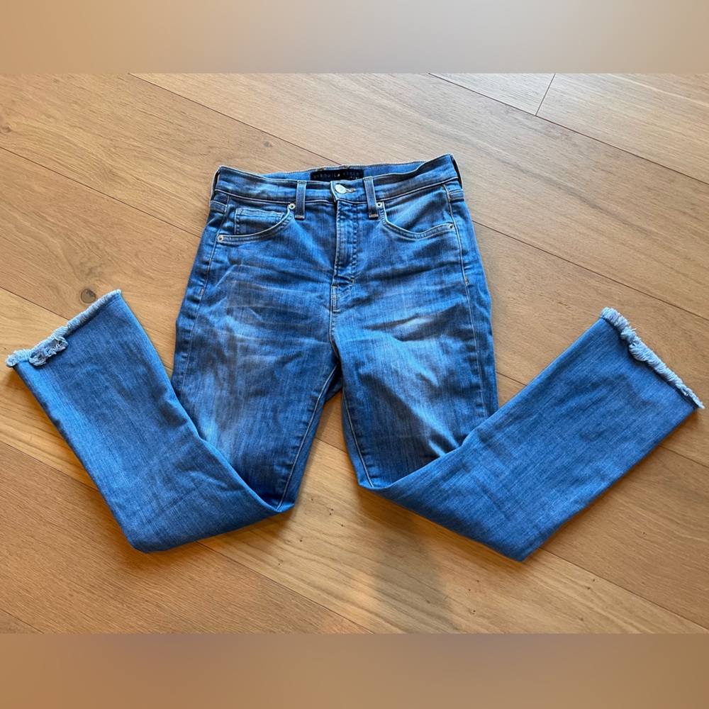 Veronica Beard Carly kick flare high rise jeans in Sunrise 27